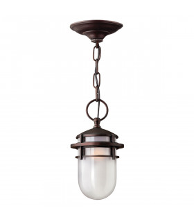 Reef 1 Light Outdoor Ceiling Chain Lantern Victorian Bronze E27-1