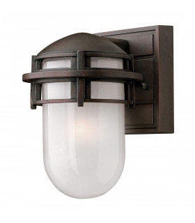 Reef 1 Light Outdoor Wall Lantern Victorian Bronze IP44 E27-1