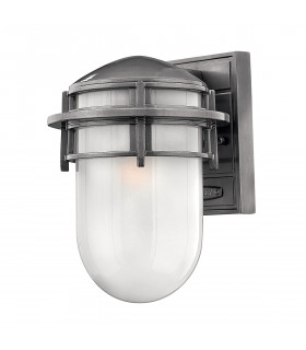 Reef 1 Light Small Outdoor Wall Lantern Hematite IP44 E27-1