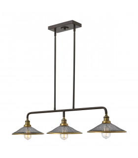 Rigby 3 Light Ceiling Island Chandelier Pendant Bar Light Bronze E27-1