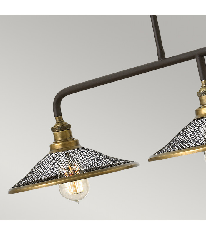 Rigby 3 Light Ceiling Island Chandelier Pendant Bar Light Bronze E27-3
