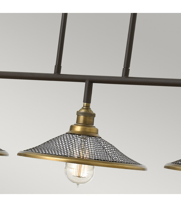 Rigby 3 Light Ceiling Island Chandelier Pendant Bar Light Bronze E27-4