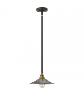Rigby 1 Light Dome Ceiling Pendant Buckeye Bronze E27-1