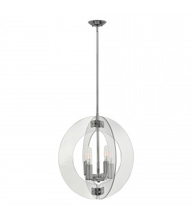 Hinkley Solstice Spherical Hanging Pendant Light 4x E27 Polished Chrome