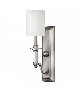 Sussex 1 Light Wall Light Brushed Nickel Glass Shade E14-1