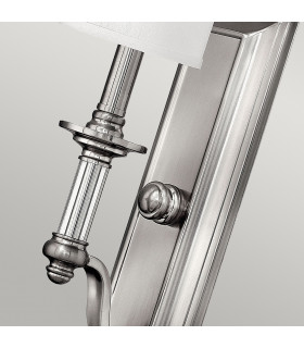 Sussex 1 Light Wall Light Brushed Nickel Glass Shade E14-2