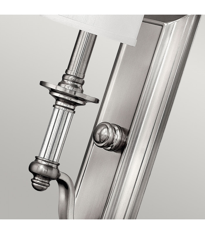 Sussex 1 Light Wall Light Brushed Nickel Glass Shade E14-2