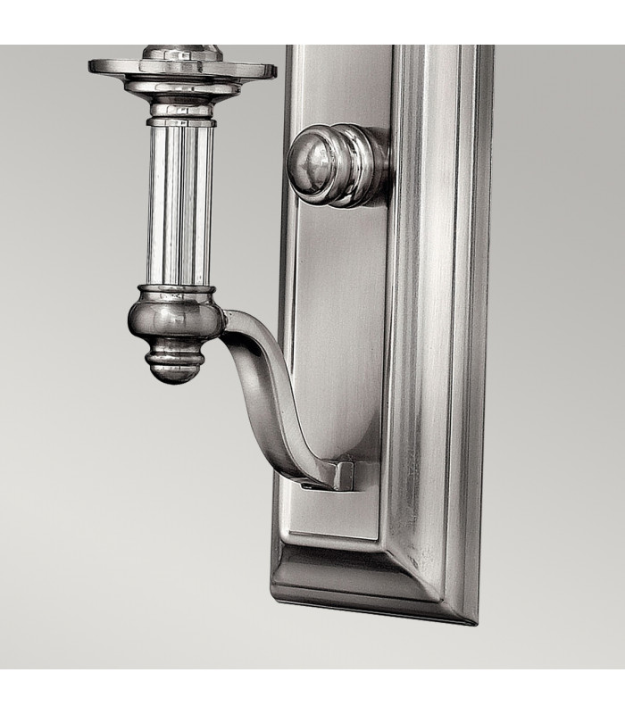 Sussex 1 Light Wall Light Brushed Nickel Glass Shade E14-4