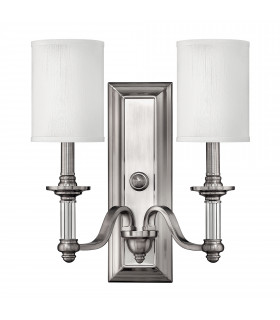 Sussex 2 Light Indoor Wall Light Brushed Nickel E14-1