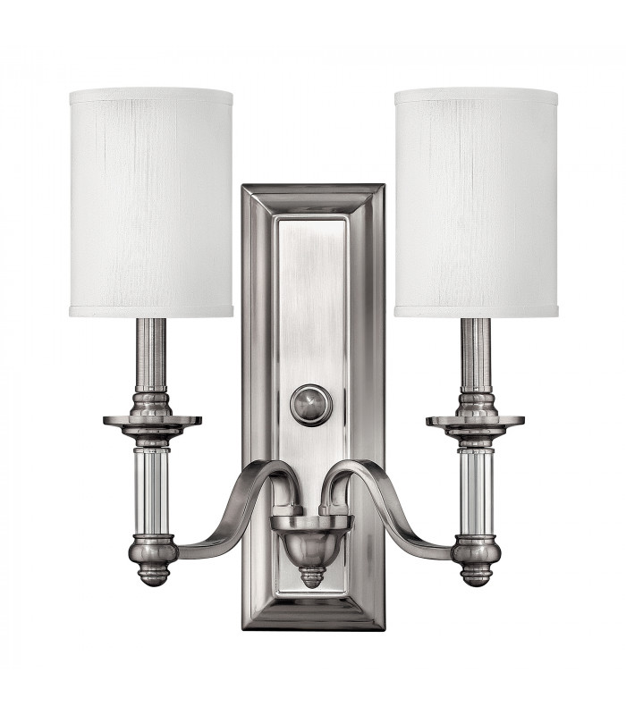 Sussex 2 Light Indoor Wall Light Brushed Nickel E14-1