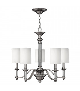 Sussex 5 Light Multi Arm Chandelier Brushed Nickel Finish E14-1