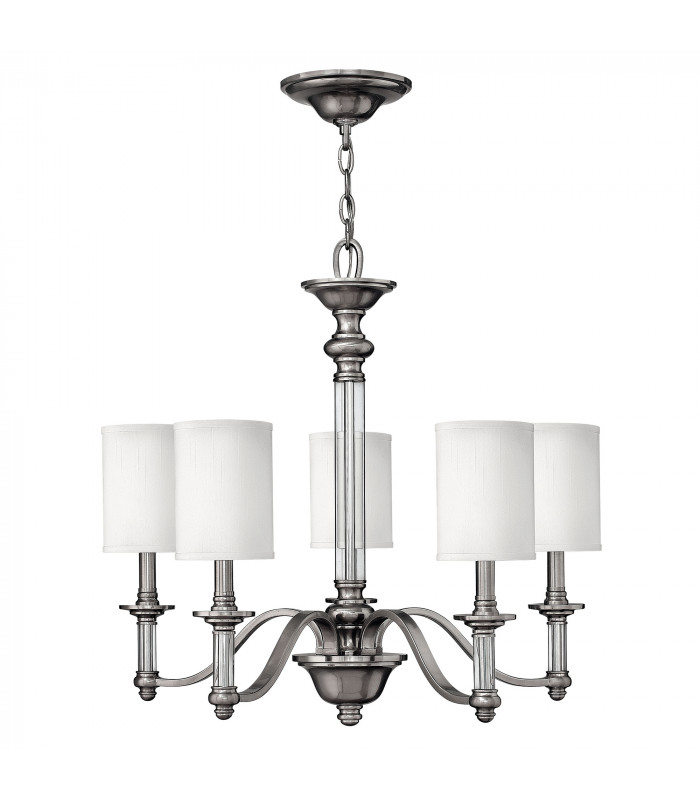 Sussex 5 Light Multi Arm Chandelier Brushed Nickel Finish E14-1