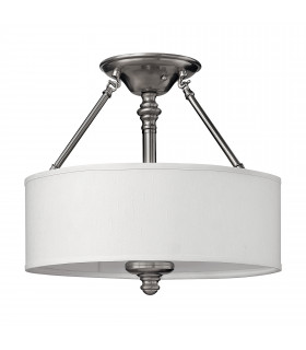 Sussex 3 Light Semi Flush Ceiling Light Brushed Nickel E27-1