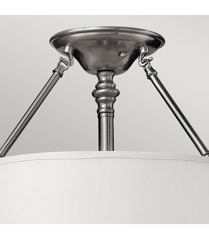 Sussex 3 Light Semi Flush Ceiling Light Brushed Nickel E27-2