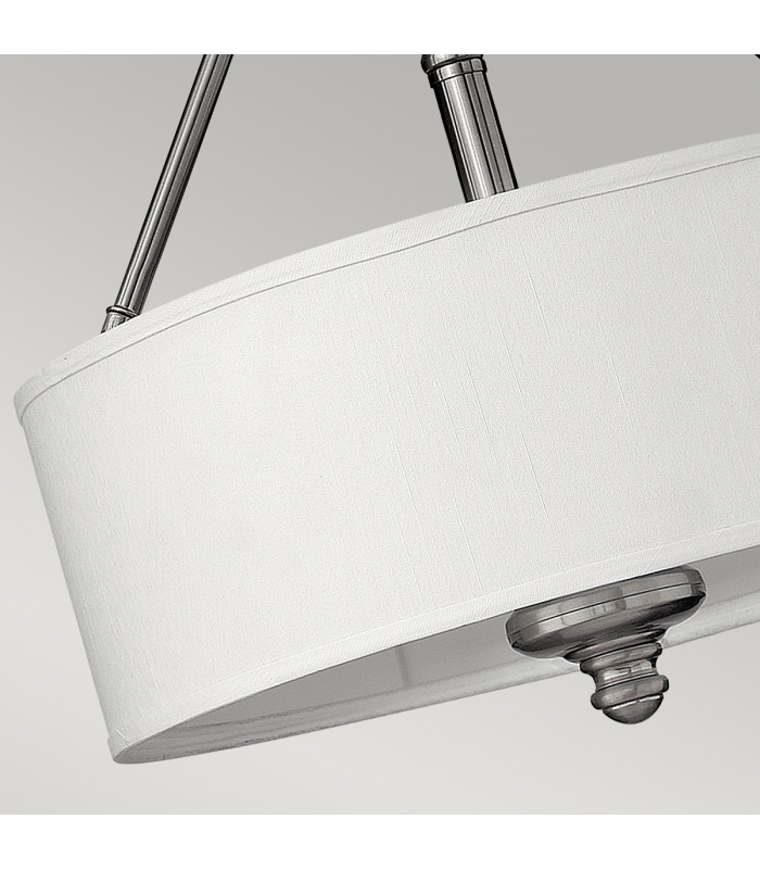Sussex 3 Light Semi Flush Ceiling Light Brushed Nickel E27-3