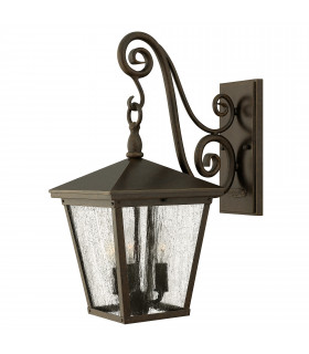 Trellis 3 Light Outdoor Medium Wall Lantern Light Regency Bronze IP44 E14-1