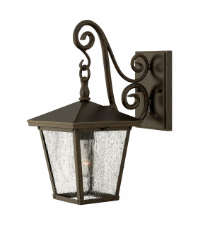 Trellis 1 Light Outdoor Small Wall Lantern Light Regency Bronze IP44 E27-1
