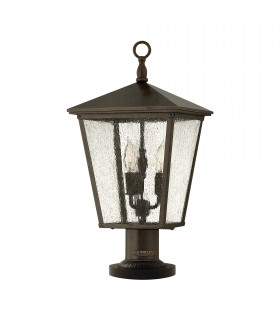 Trellis 3 Light Outdoor Pedestal Light Regency Bronze IP44 E14-1