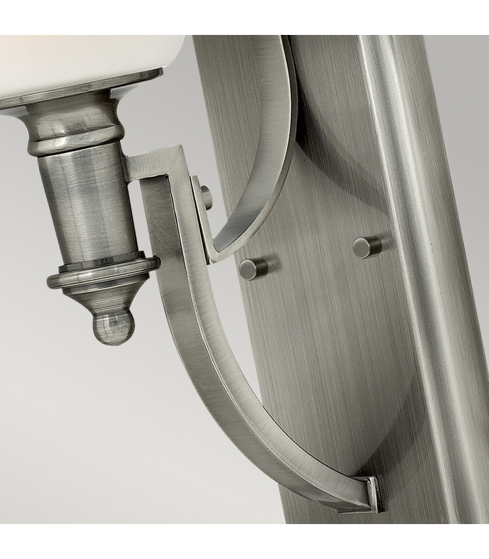 Truman 1 Light Wall Light Antique Nickel Glass Shade E27-3