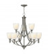Truman 9 Light Multi Arm Chandelier Antique Nickel Finish E27