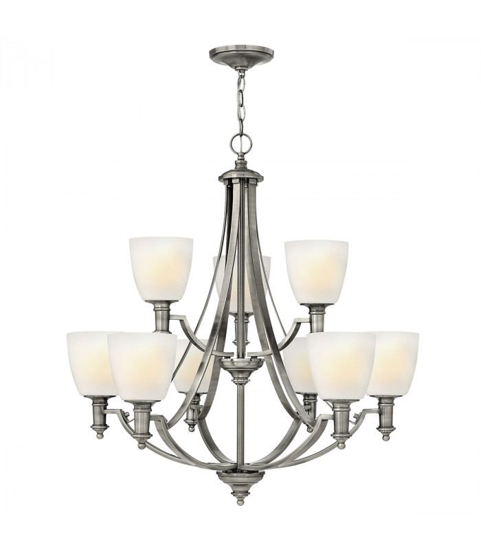 Truman 9 Light Multi Arm Chandelier Antique Nickel Finish E27