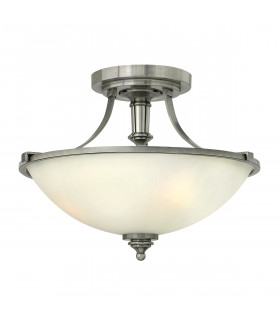 Truman 3 Light Semi Flush Ceiling Light Antique Nickel E27-1