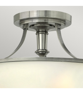 Truman 3 Light Semi Flush Ceiling Light Antique Nickel E27-2