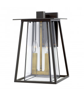 Walker 2 Light Large Outdoor Wall Lantern Bronze IP44 E14-1