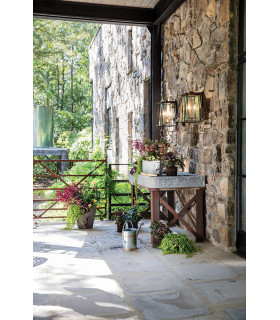 Walker 2 Light Large Outdoor Wall Lantern Bronze IP44 E14-2