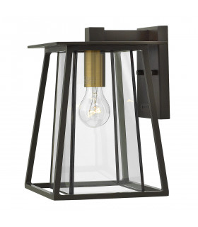 Walker 1 Light Medium Outdoor Wall Lantern Bronze IP44 E27-1