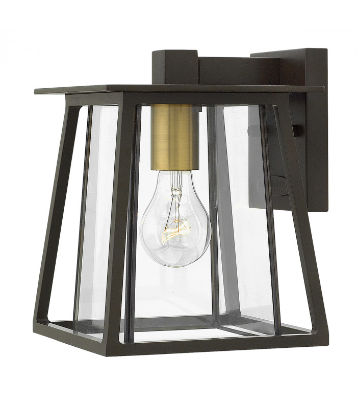 Walker 1 Light Small Outdoor Wall Lantern Bronze IP44 E27-1