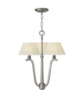 Hinkley Whitney 3 Arm Pendant Light with Shade 3x E14 Brushed Nickel