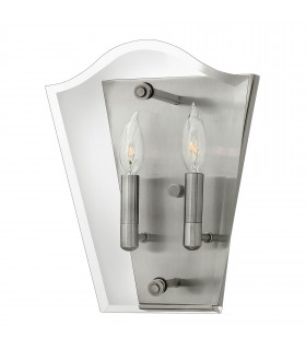 Wingate 2 Light Indoor Candle Wall Light Polished Antique Nickel E14