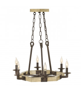 Wyatt 6 Light Chandelier Iron Finish E14