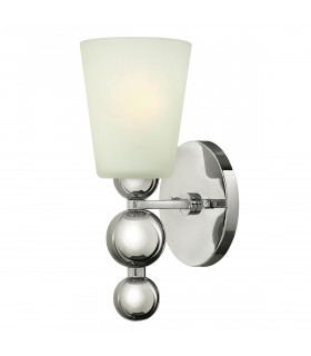 Zelda 1 Light Wall Light Polished Nickel Glass Shade E27-1