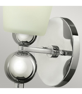 Zelda 1 Light Wall Light Polished Nickel Glass Shade E27-2