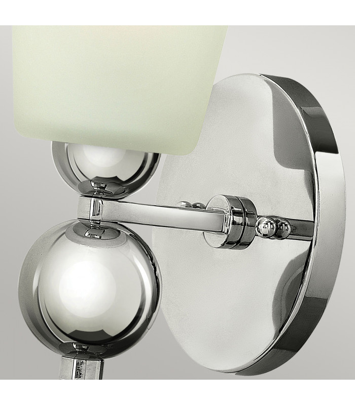 Zelda 1 Light Wall Light Polished Nickel Glass Shade E27-2