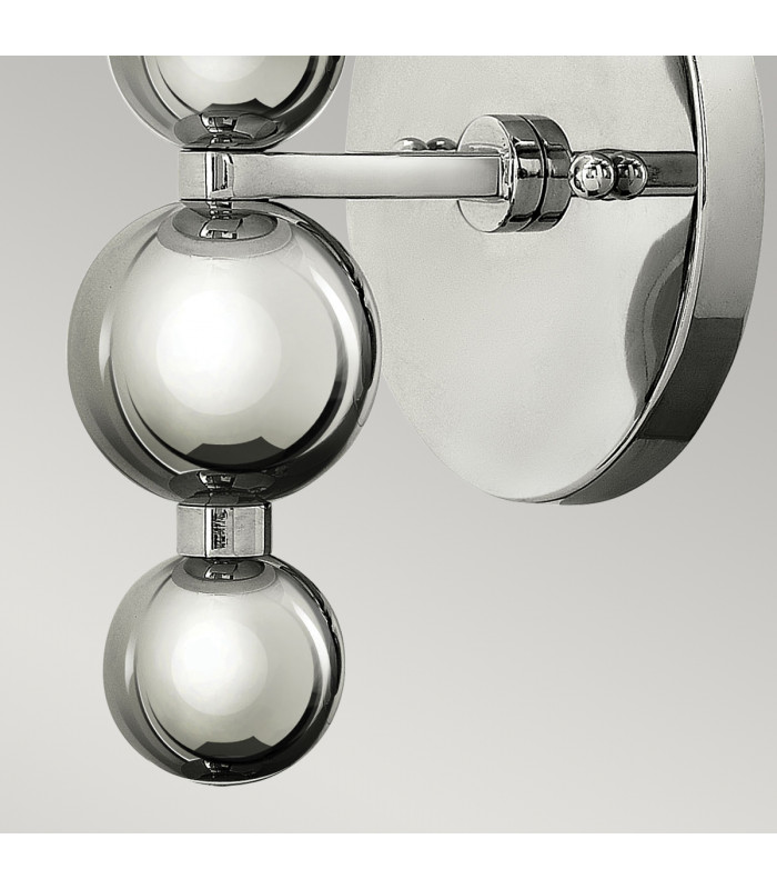 Zelda 1 Light Wall Light Polished Nickel Glass Shade E27-3