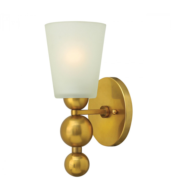 Zelda 1 Light Wall Light Vintage Brass Glass Shade E27-1