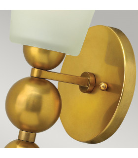 Zelda 1 Light Wall Light Vintage Brass Glass Shade E27-2