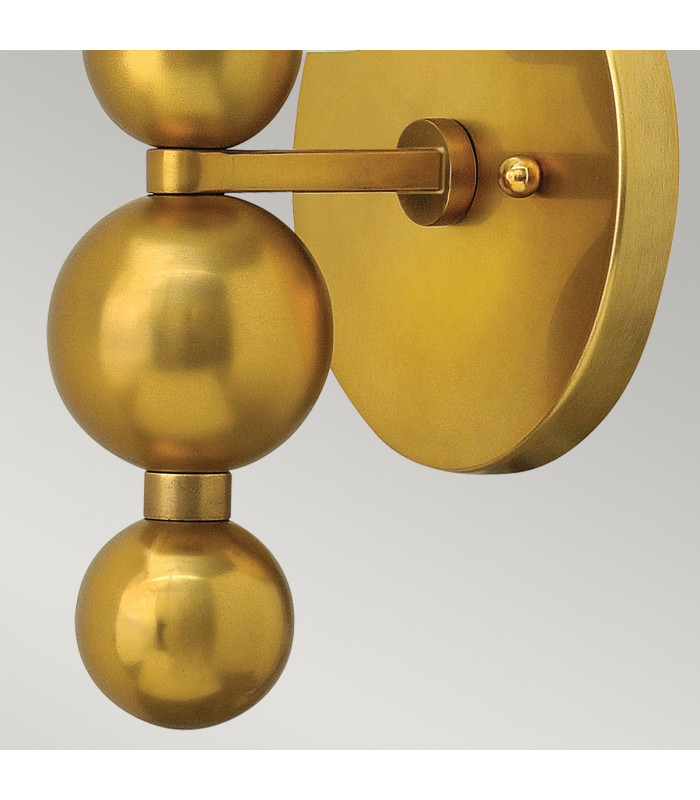 Zelda 1 Light Wall Light Vintage Brass Glass Shade E27-3