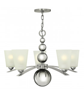Zelda 5 Light Multi Arm Chandelier Polished Nickel Finish E27-1