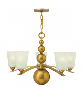 Zelda 5 Light Multi Arm Chandelier Vintage Brass Finish E27-1