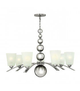 Zelda 7 Light Multi Arm Chandelier Polished Nickel Finish E27