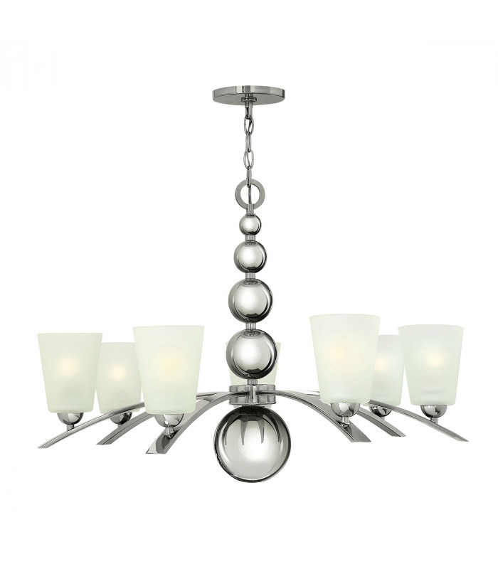Zelda 7 Light Multi Arm Chandelier Polished Nickel Finish E27
