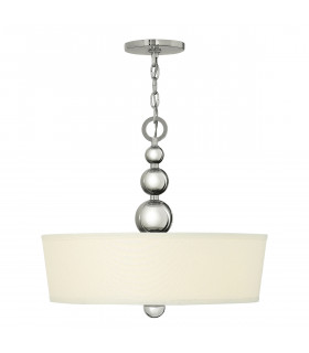 Zelda 3 Light Ceiling Pendant Polished Nickel E27-1