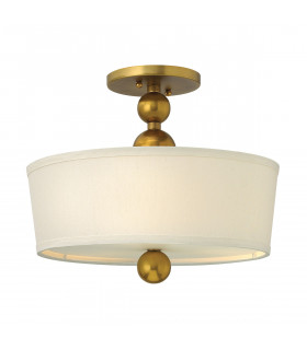 Zelda 3 Light Semi Flush Ceiling Light Vintage Brass E27-1