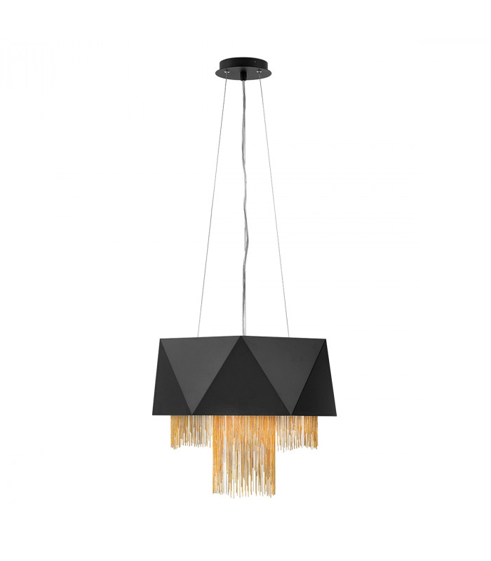Zuma 6 Light Pendant Satin Black Gold E27-1