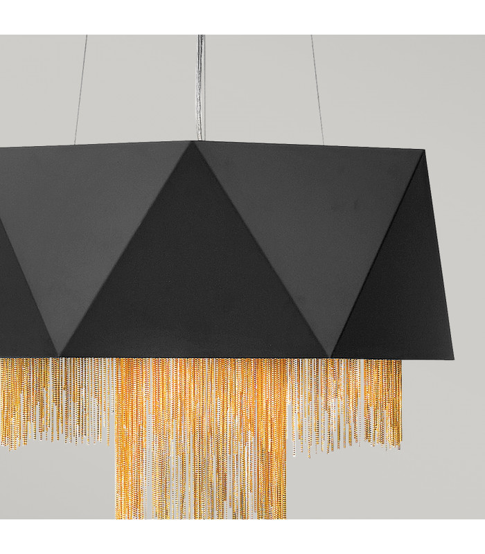 Zuma 6 Light Pendant Satin Black Gold E27-3