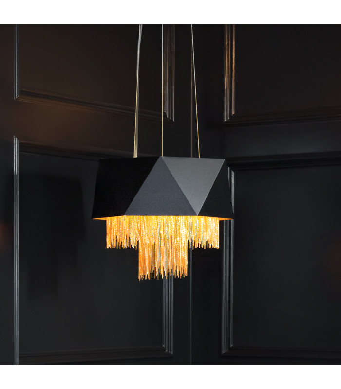 Zuma 6 Light Pendant Satin Black Gold E27-5